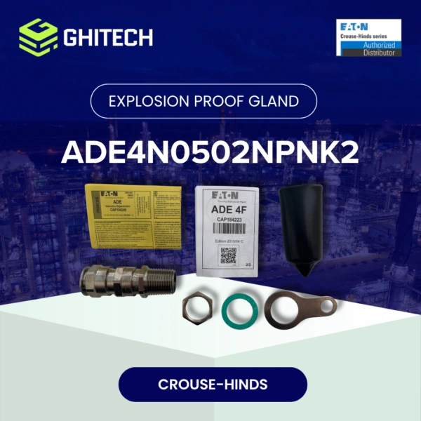Eaton Crouse Hinds ADE4N0502NPNK2 Cable Gland 1/2 NPT Brass Nickel Plate Complete Set