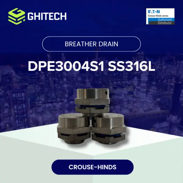 Eaton Crouse Hinds DPE3004S1 Explosion Proof Breather Drain M20 SS316L Original 3