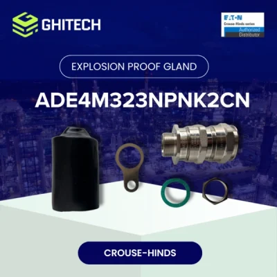 Eaton Crouse Hinds ADE4M323NPNK2CN Cable Gland M32 Brass Nickel Plate Complete Set